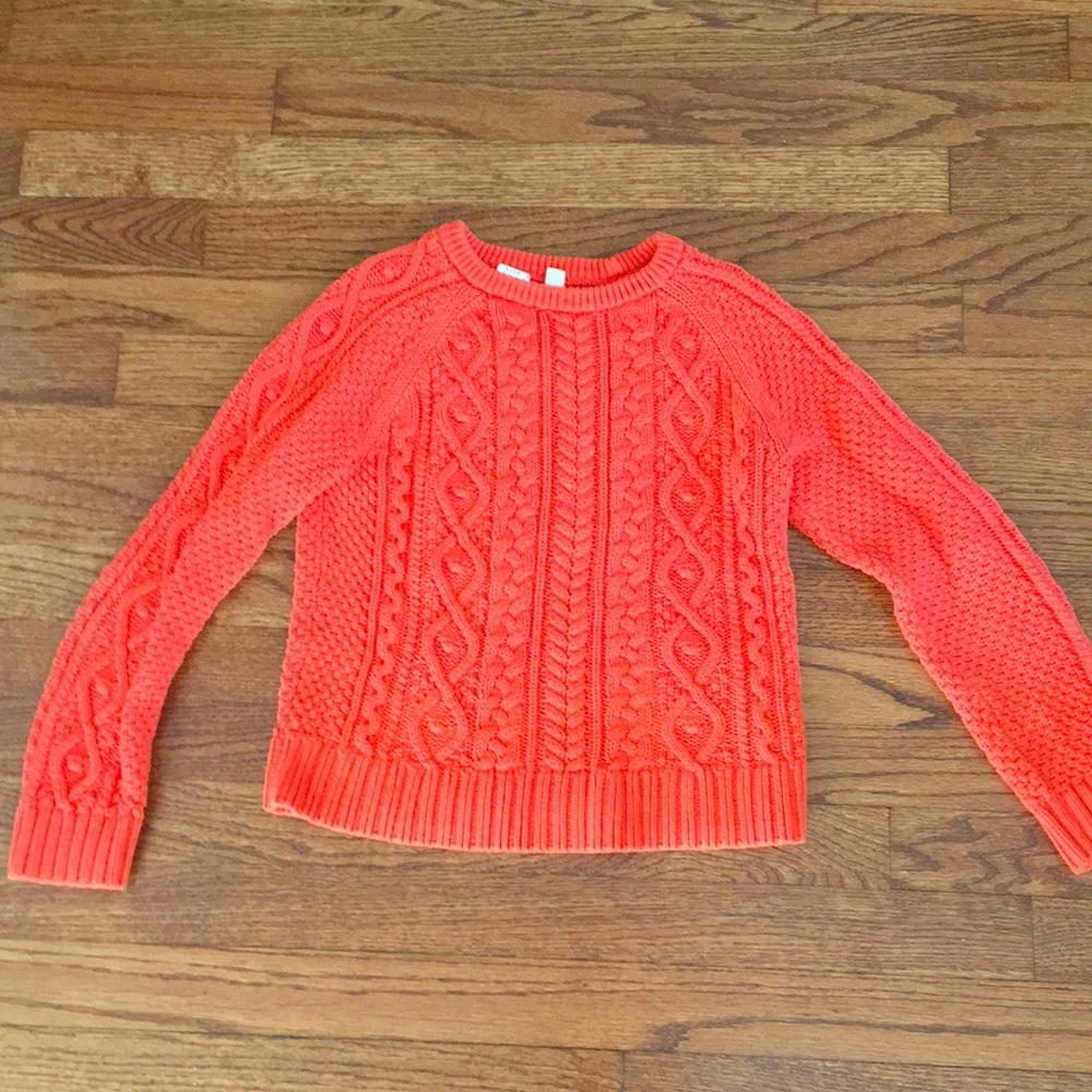 Girls Orange Knit Gap Sweater